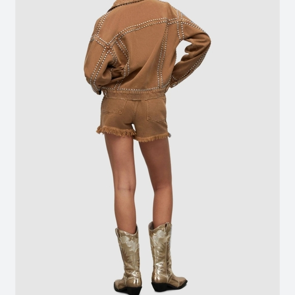 ALLSAINTS Heidi studded frayed shorts - Picture 4 of 9